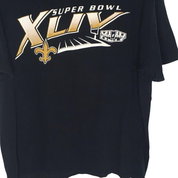 New Orleans Saints Shirt Mens XL Black NFL Football Super Bowl XLIV Roster Tee - Picture 13 of 16